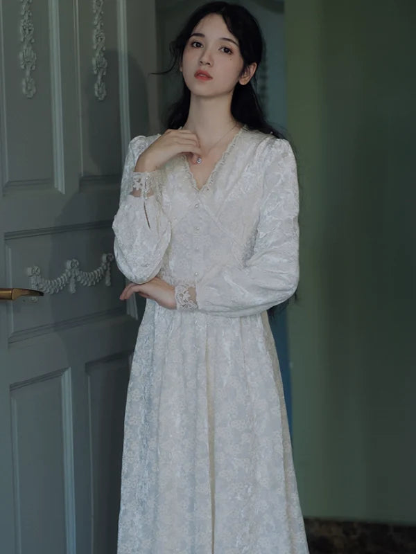 Swan Elegance Floral Dress