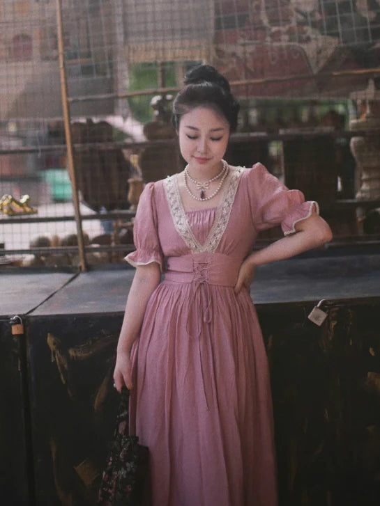 Victorian Rose Lace Corset Dress