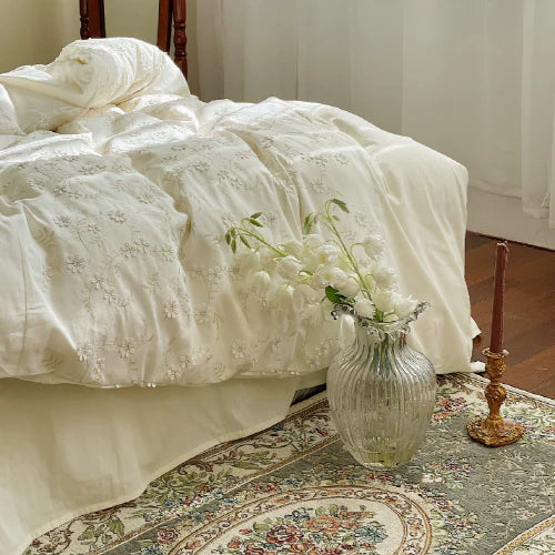 Floral Embroidery Haven Bedding Set