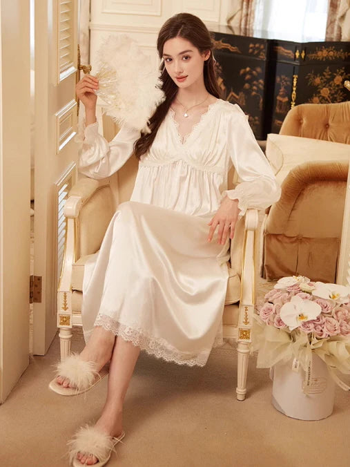 Princess Silky Lace Trim Nightgown