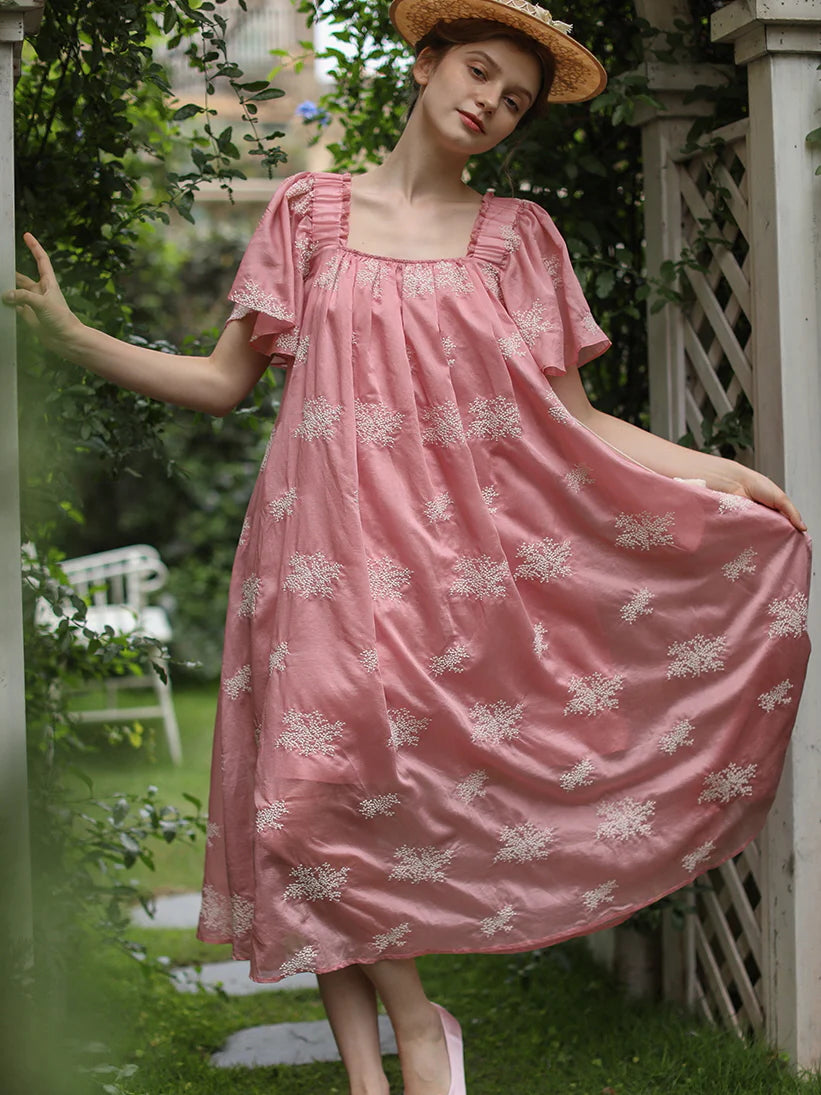 Clara's Retro Pink Elegance Dress
