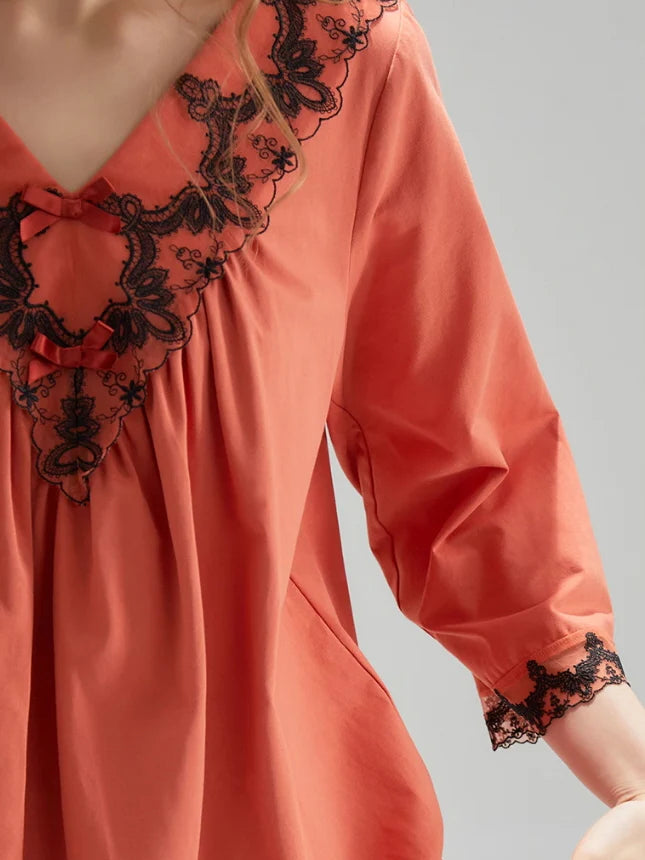 Enchanted Lace-Trim Pajama Set