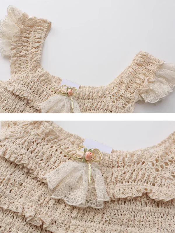 Vintage Charm Cotton Frill Top