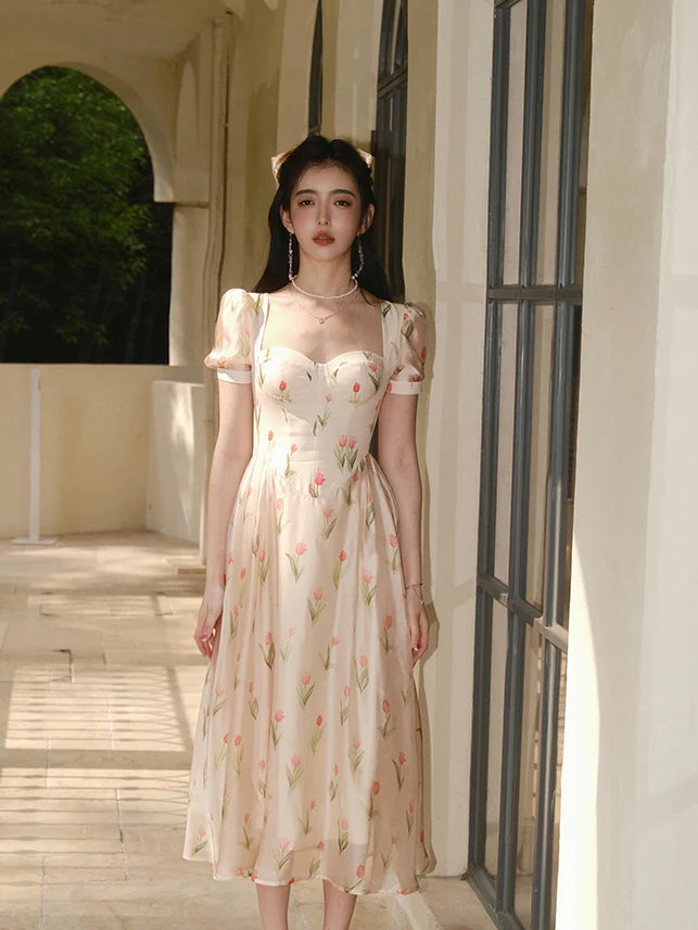 Elara's Tulip Garden Dress
