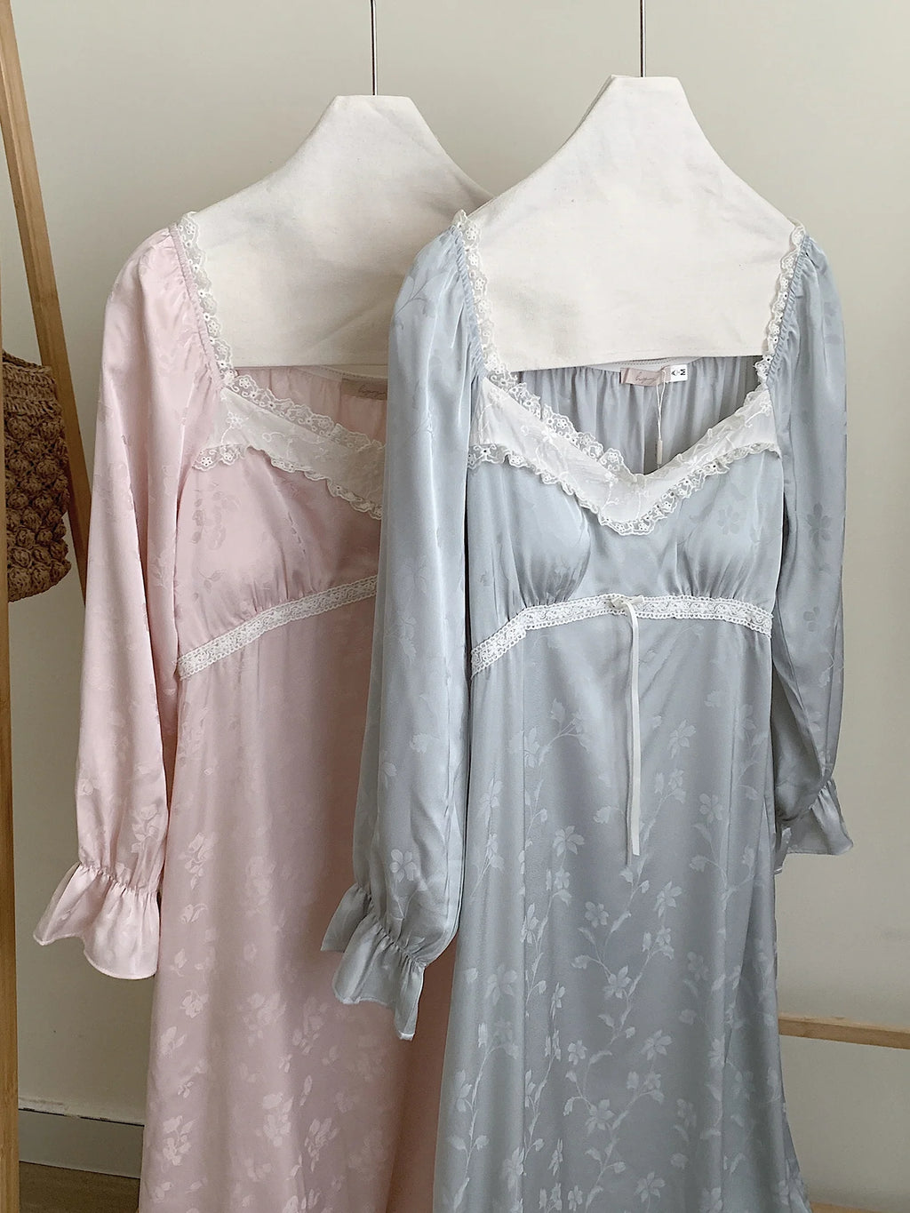 Vintage Lace Trim Silky Nightgown