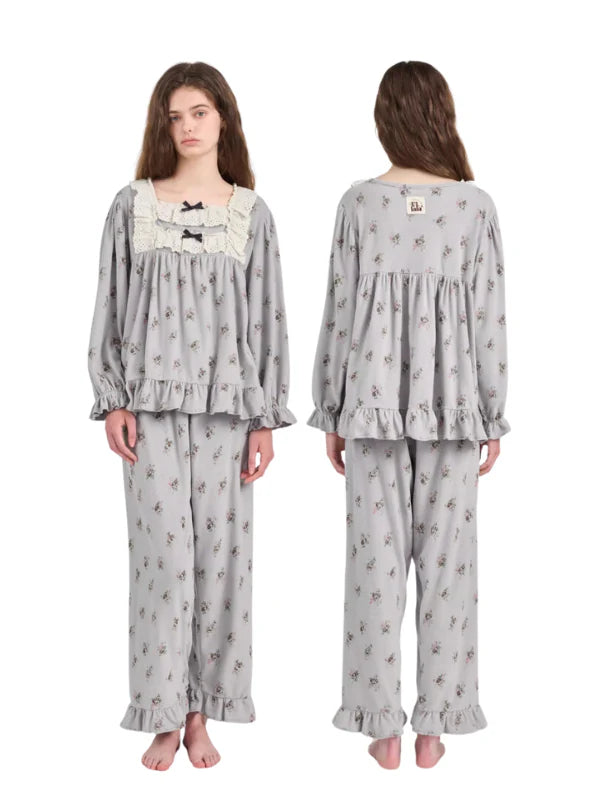Fleece Rosebud Pajama Set