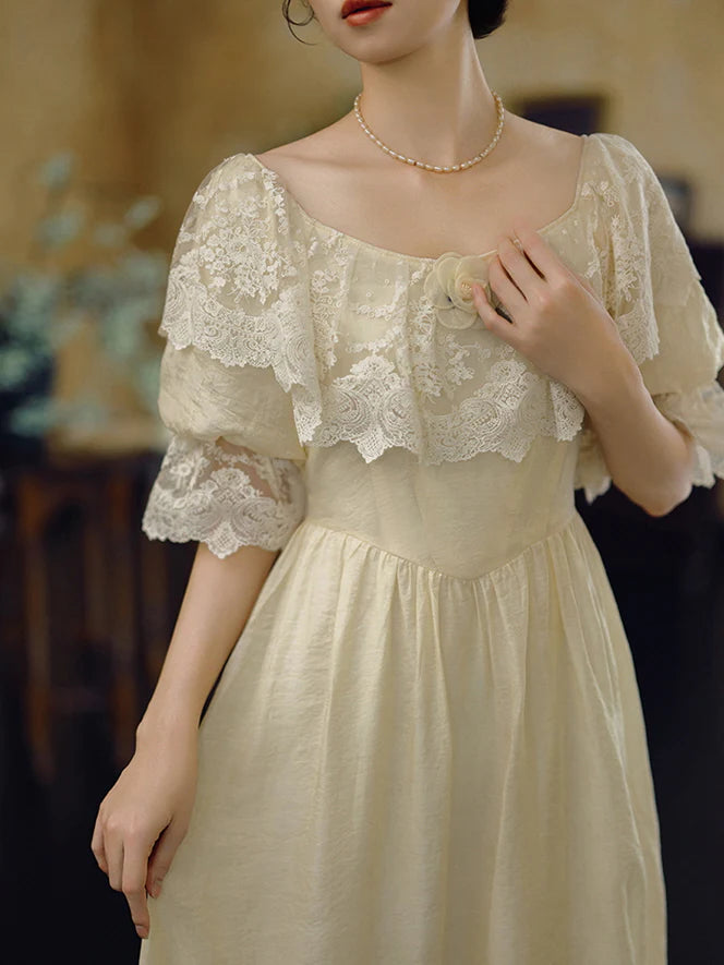 Storybook Lace Capelet Dress
