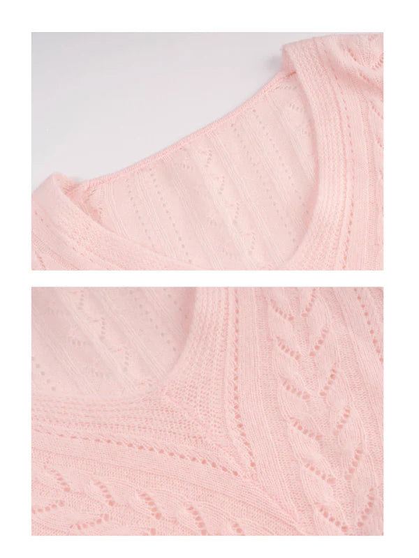 Romantic Soft Knit V-Neck Sweater