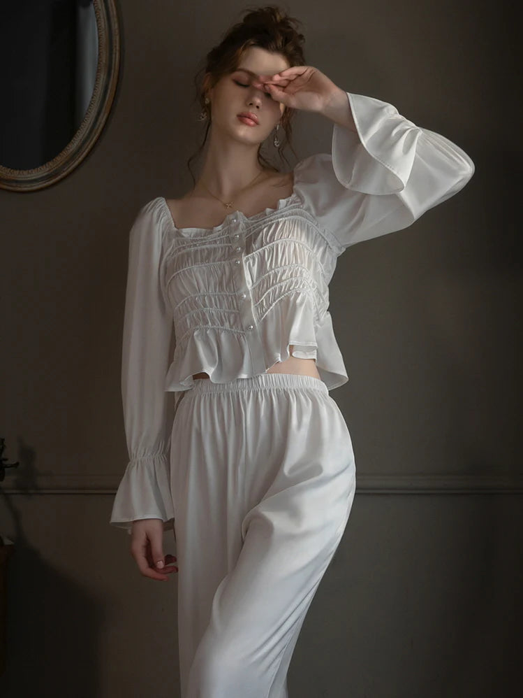 Pearl-Embellished Lounge Set