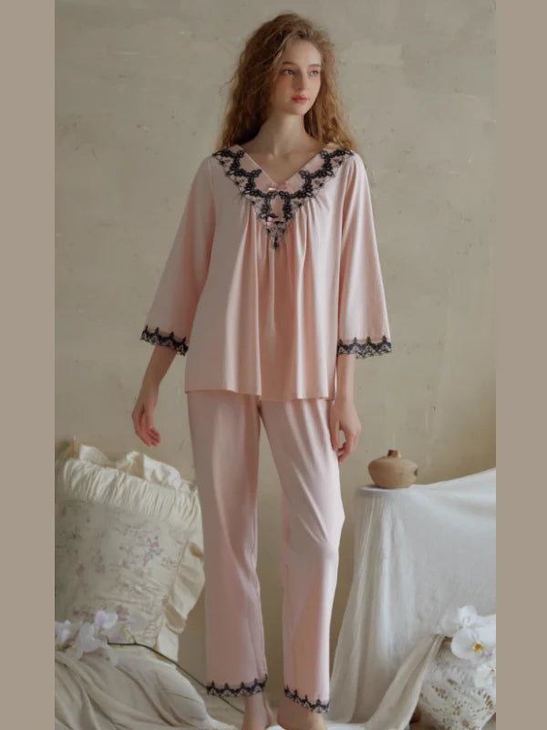 Enchanted Lace-Trim Pajama Set