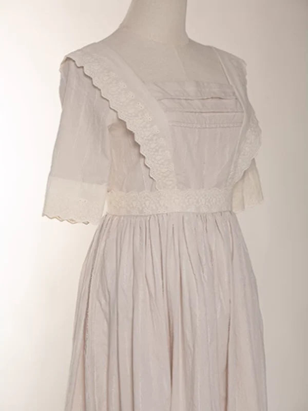 Ivory Elegance Lace-Adorned Dress