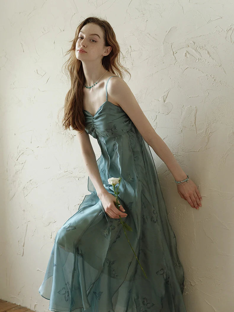 Butterfly Whisper Aqua Dress
