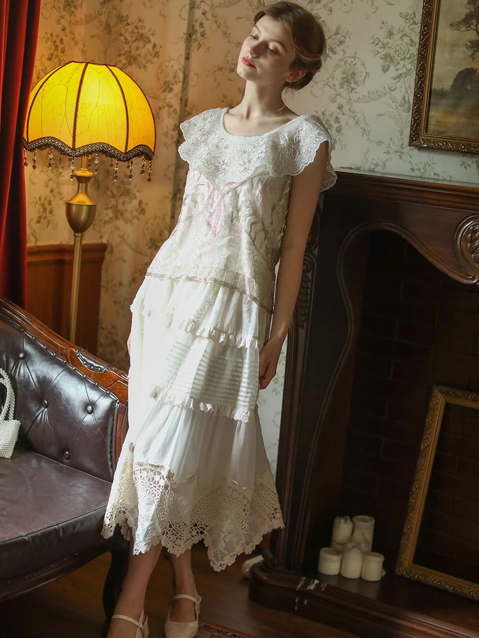 Emily's Vintage Beaded Elegance Top