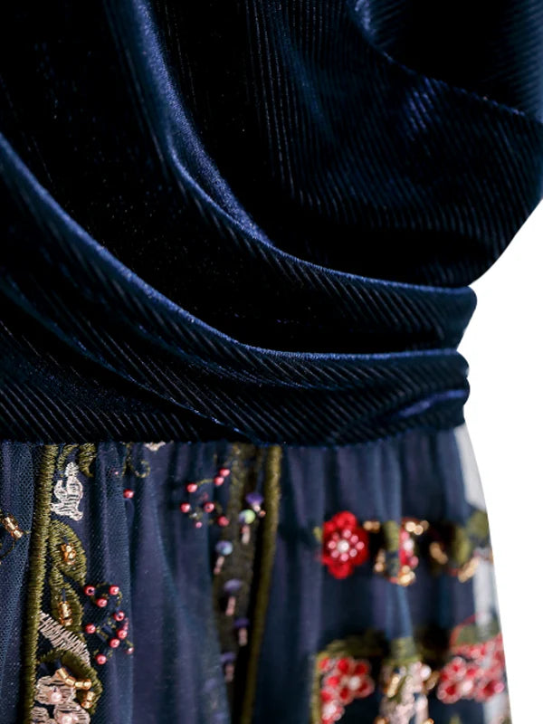 Velvety Symphony of Elegance Dress