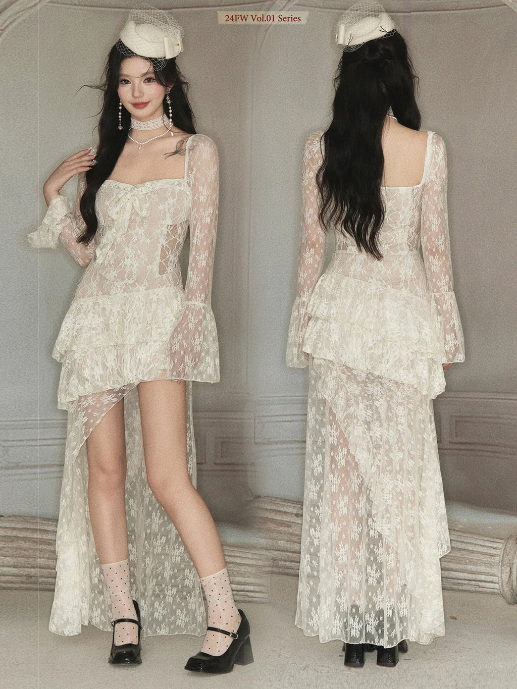 Ethereal Lace Layered Dress