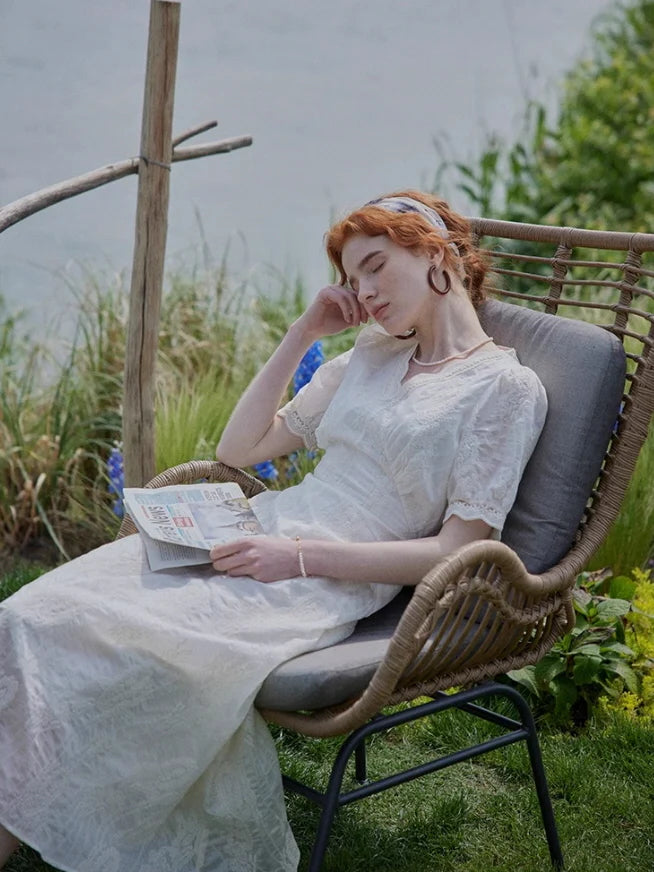 Romantic Garden Lace Embroidered Dress