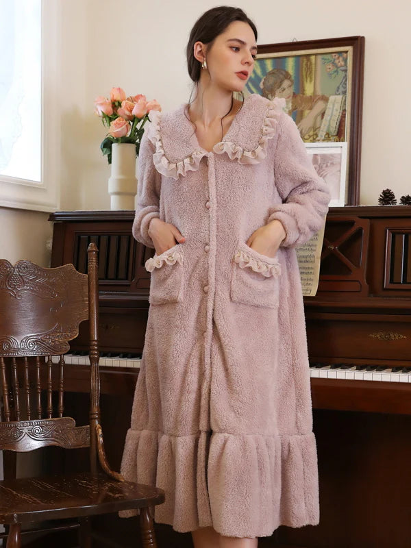 Lavender Ruffled Collar Dream Robe