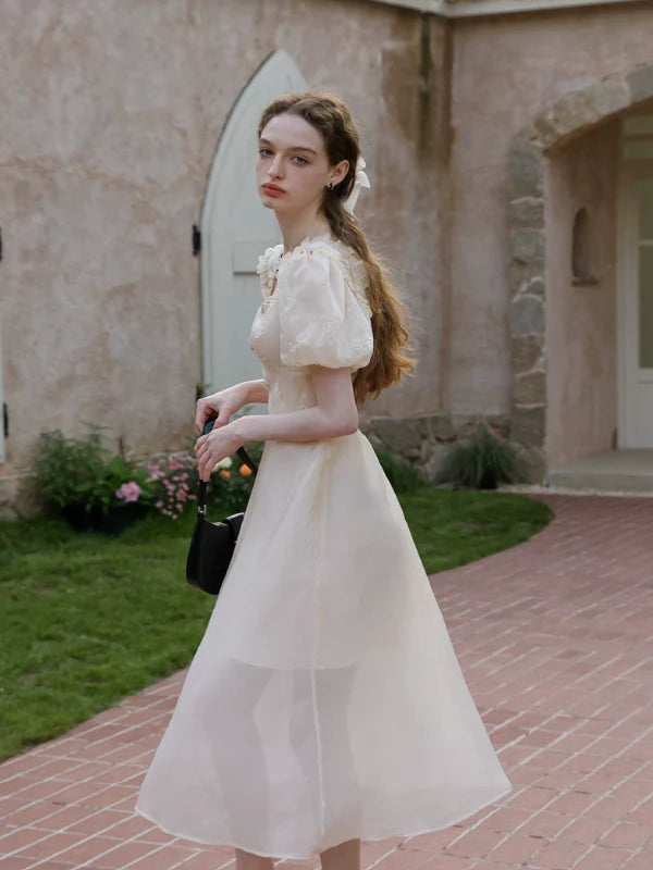 Enchanted Bloom of the Ivory Dawn Dress