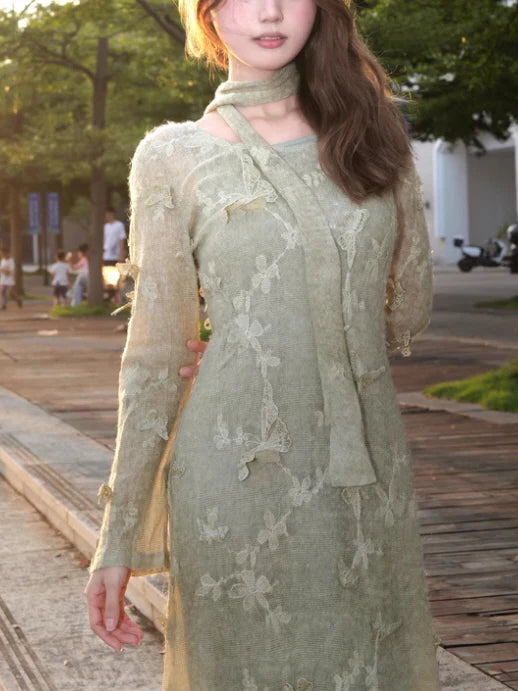 Butterfly Garden Sheer Knit Dress