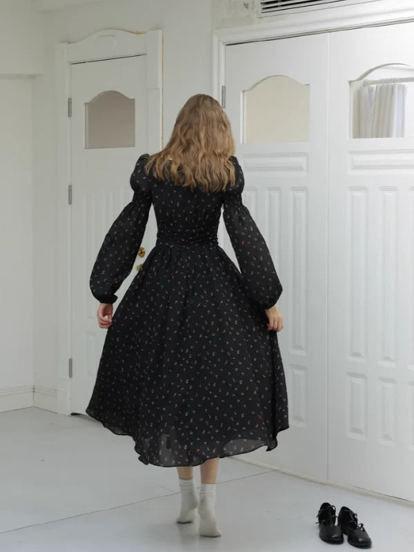 Enchanted Rose Black Dress