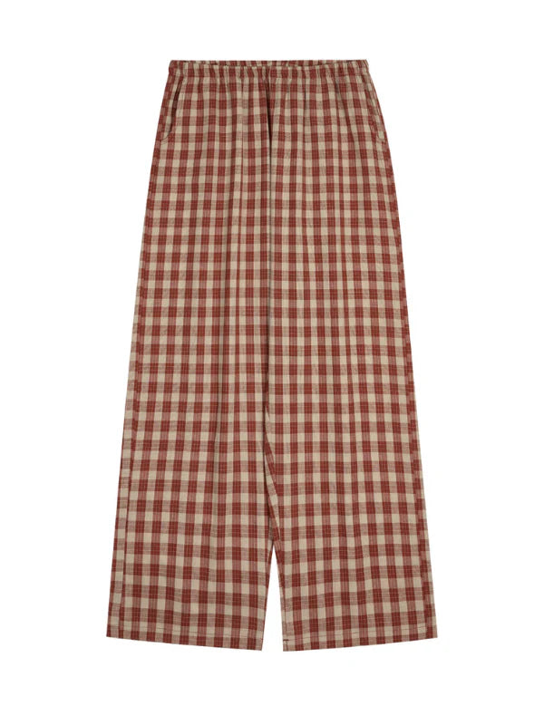 Rustic Checkered Lace Pajama Set