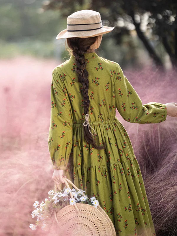 Green Harmony Floral Dress