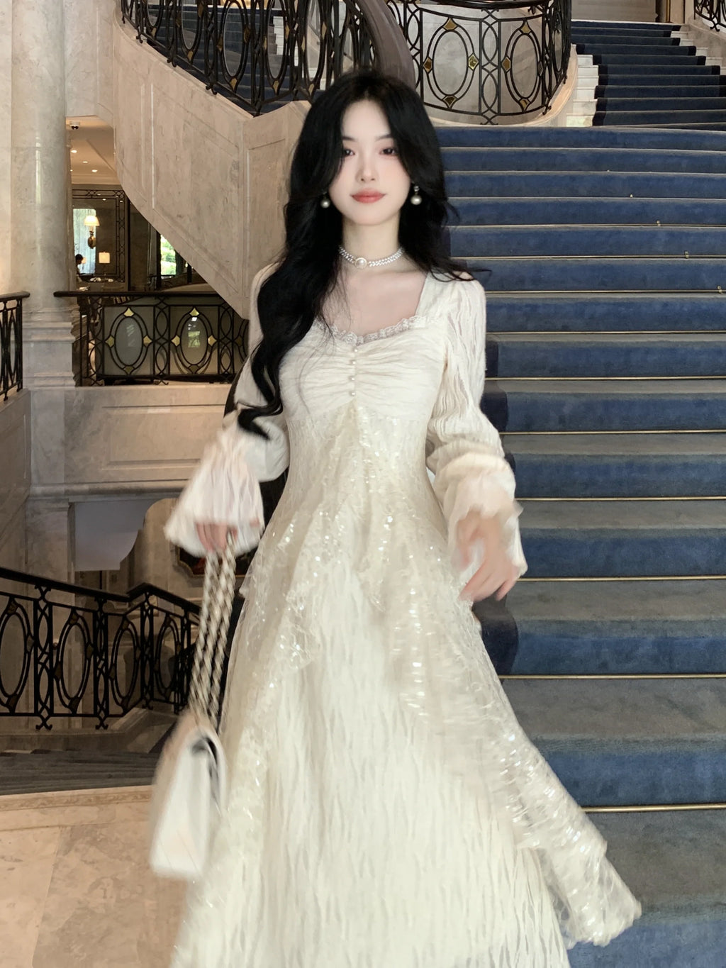 Ethereal Lace Sequin Dream Dress