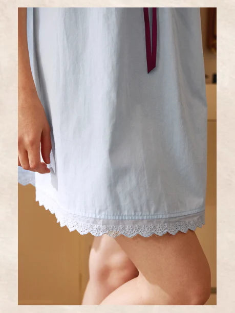 Blue Ruffle Lace Babydoll Nightwear