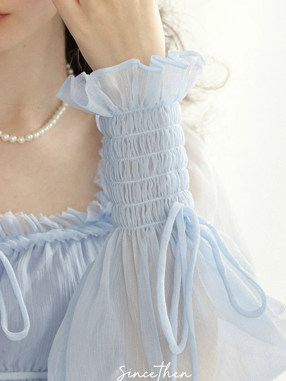 Fairy Light Blue Cloud Ruffle Dress