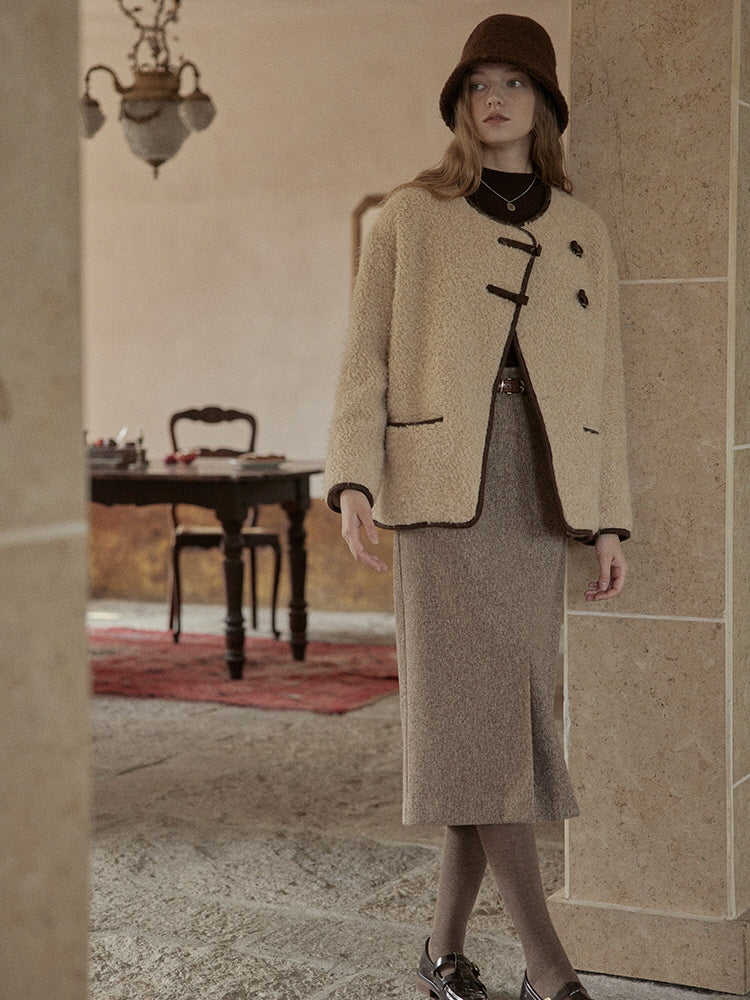 Classic Tweed High-Waist Skirt