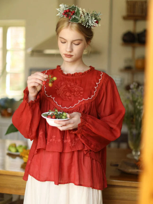 Wildflower Garden Embroidered Blouse