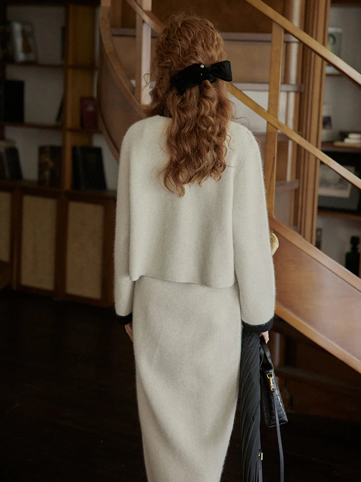 Classic Wool-Blend Straight Skirt