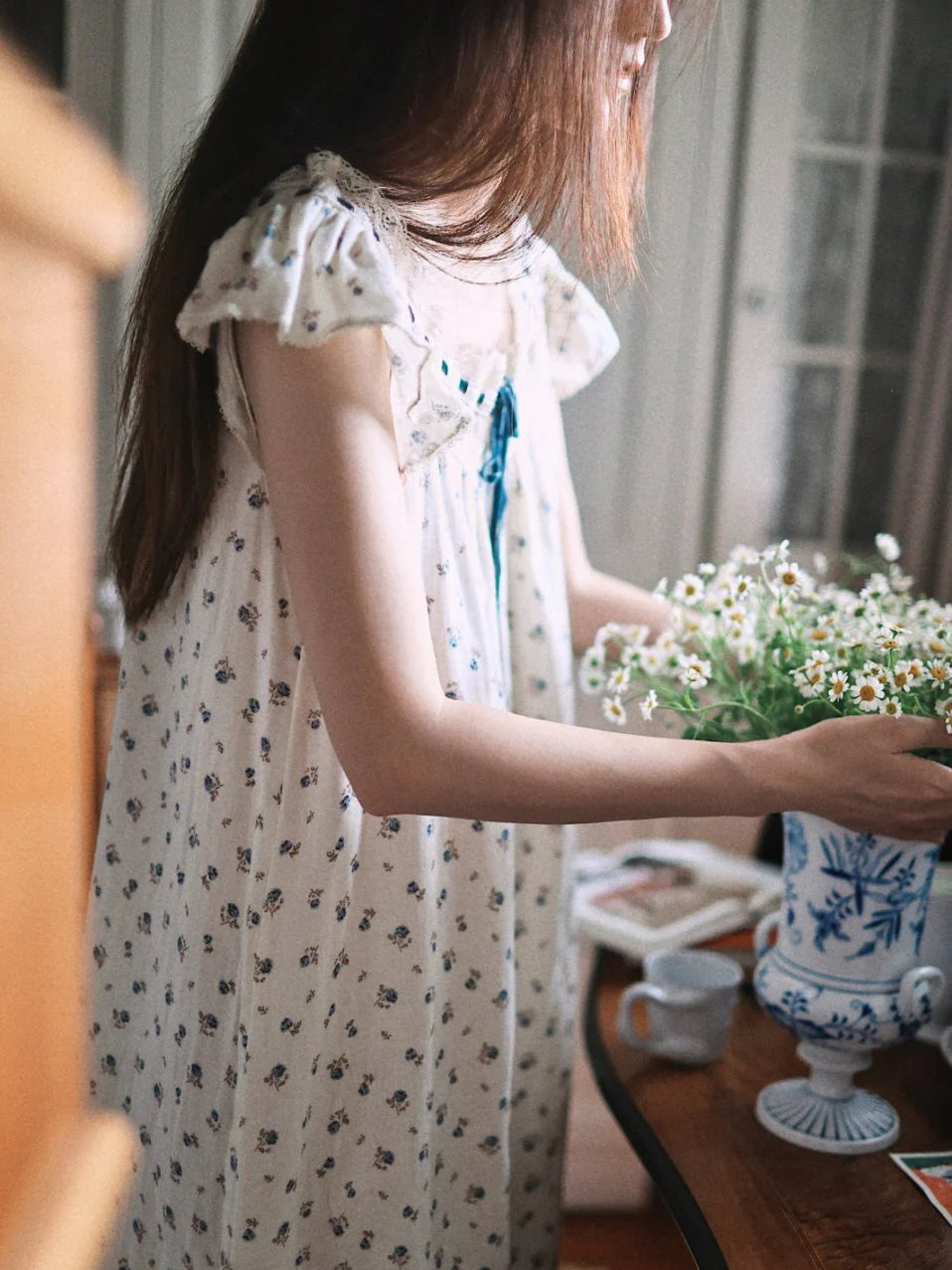 Bluebud Lace Ribbon Nightgown