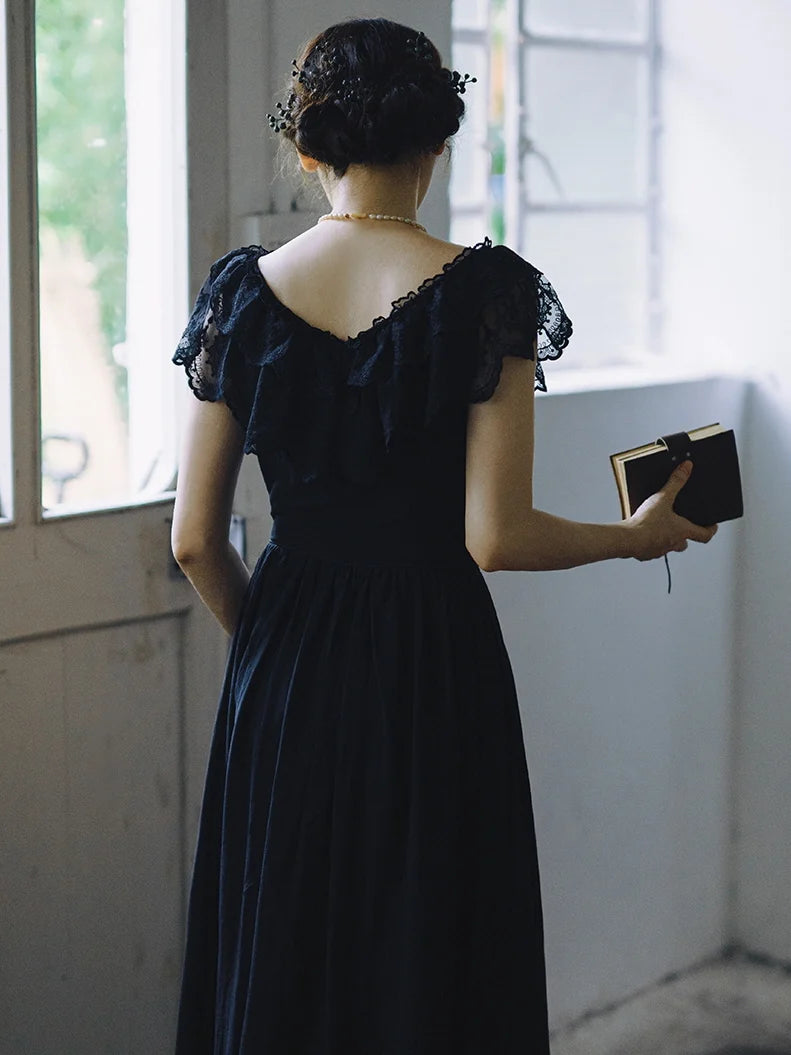 Audrey's Vintage Charm Black Dress