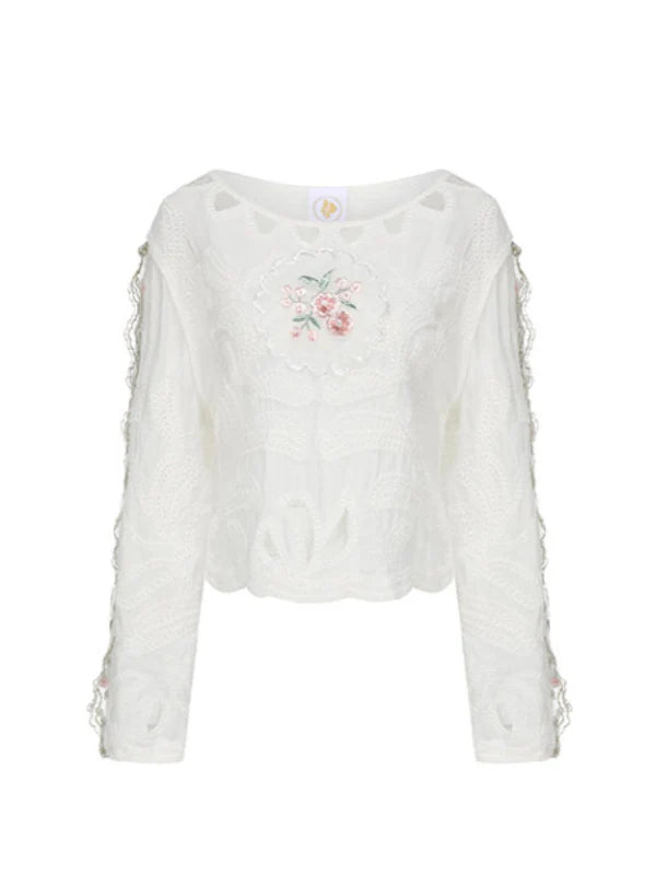 Whispering Bloom Embroidered Blouse