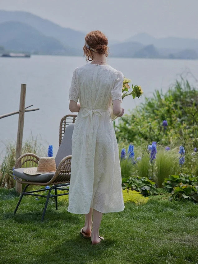 Romantic Garden Lace Embroidered Dress