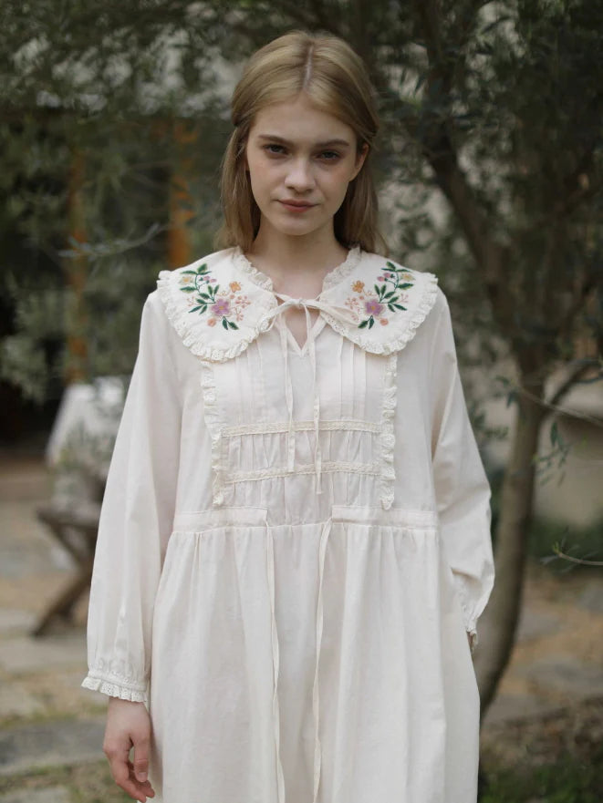 Woodland Story Embroidered Cotton Dress