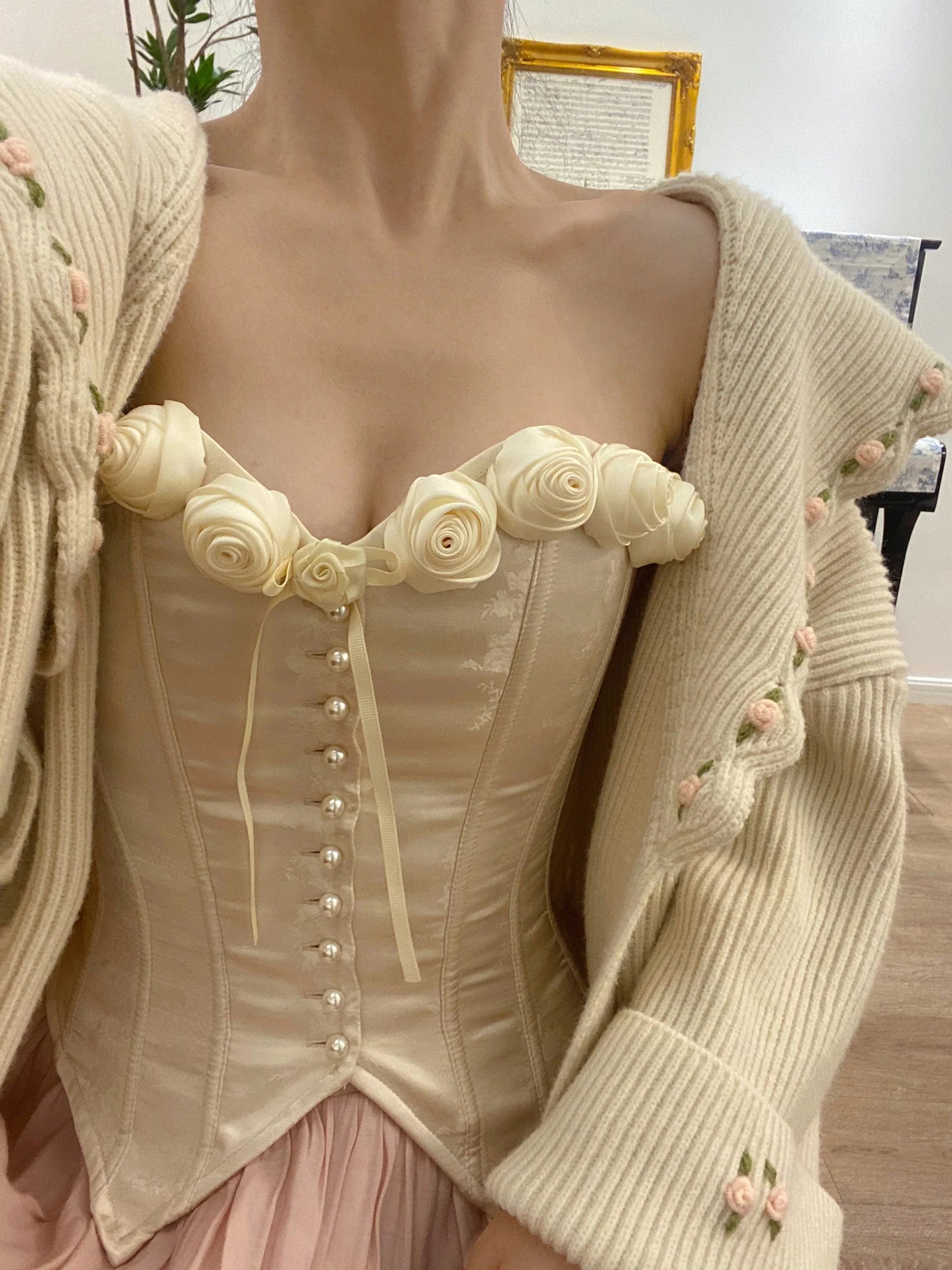 Rose Blossom Herringbone Corset