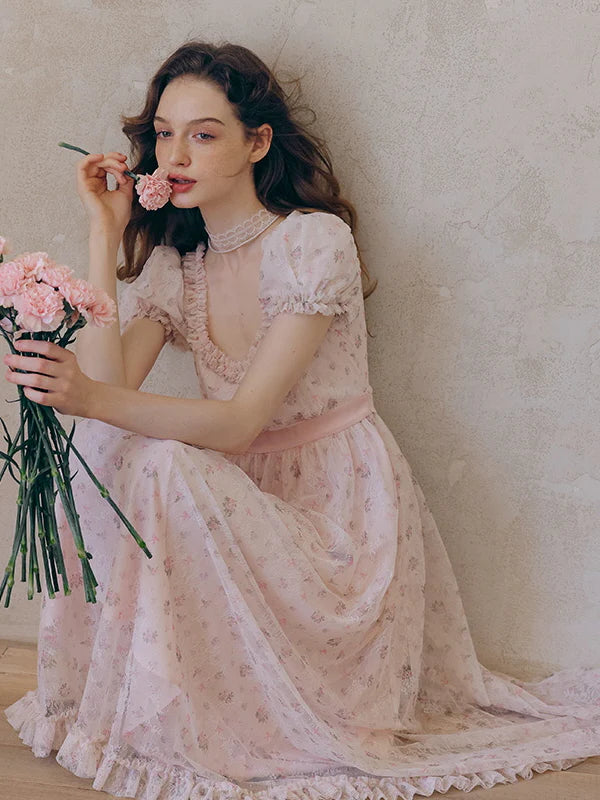 Blush Lace Blossom Dress