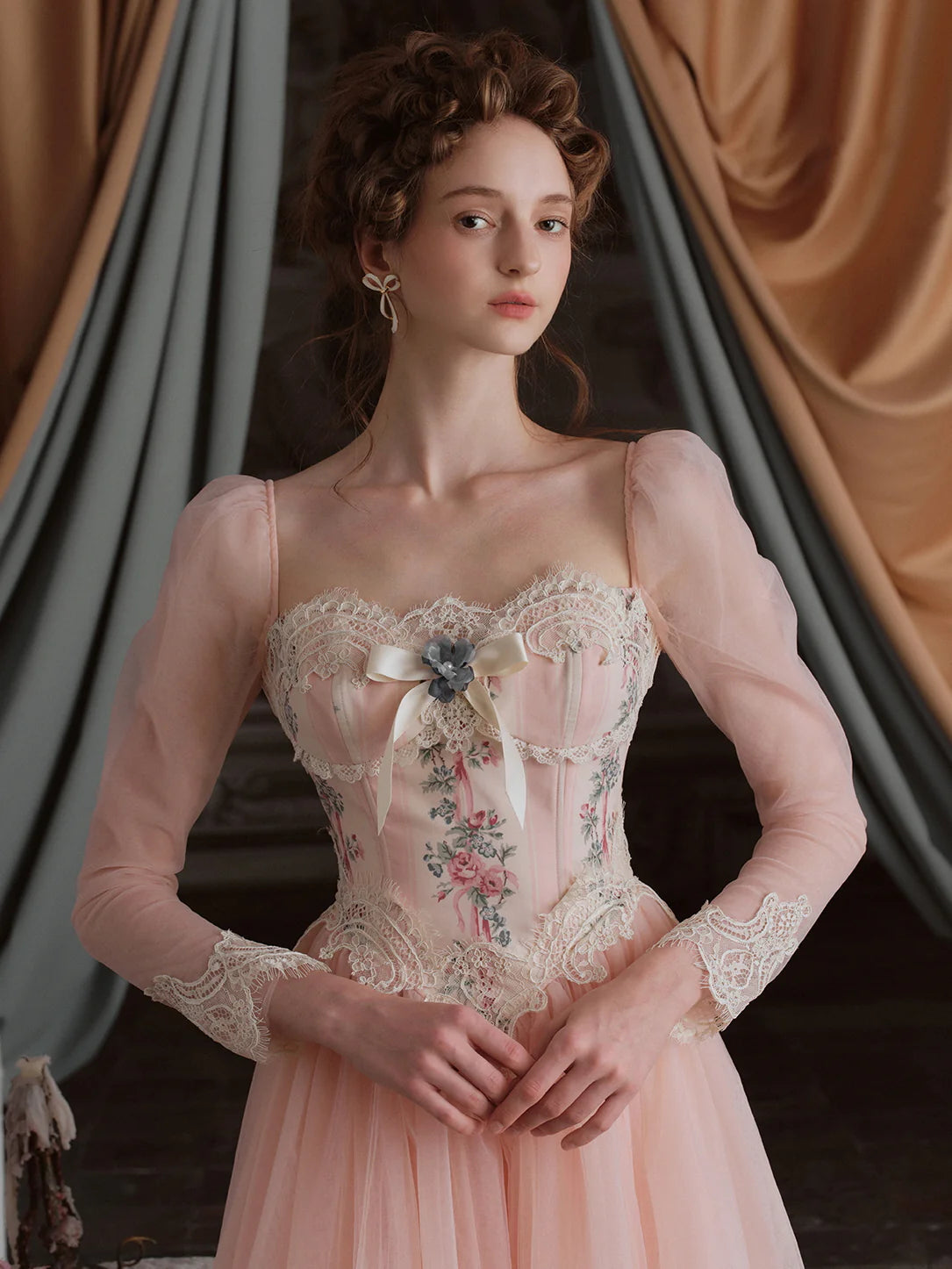 Floral Elegance Vintage Ball Gown