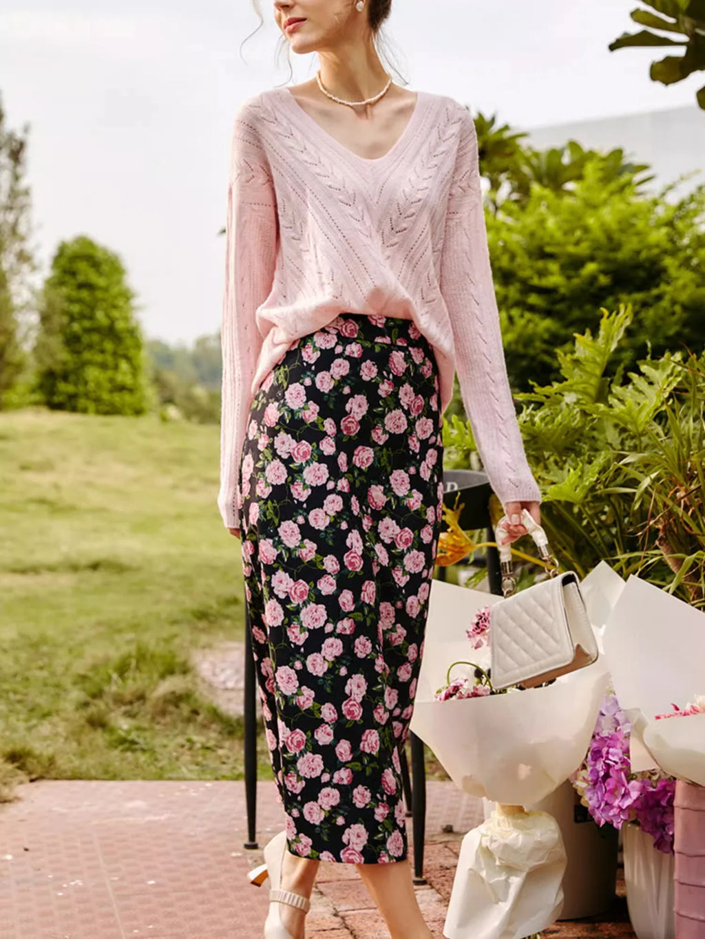 Midnight Rose Garden Skirt