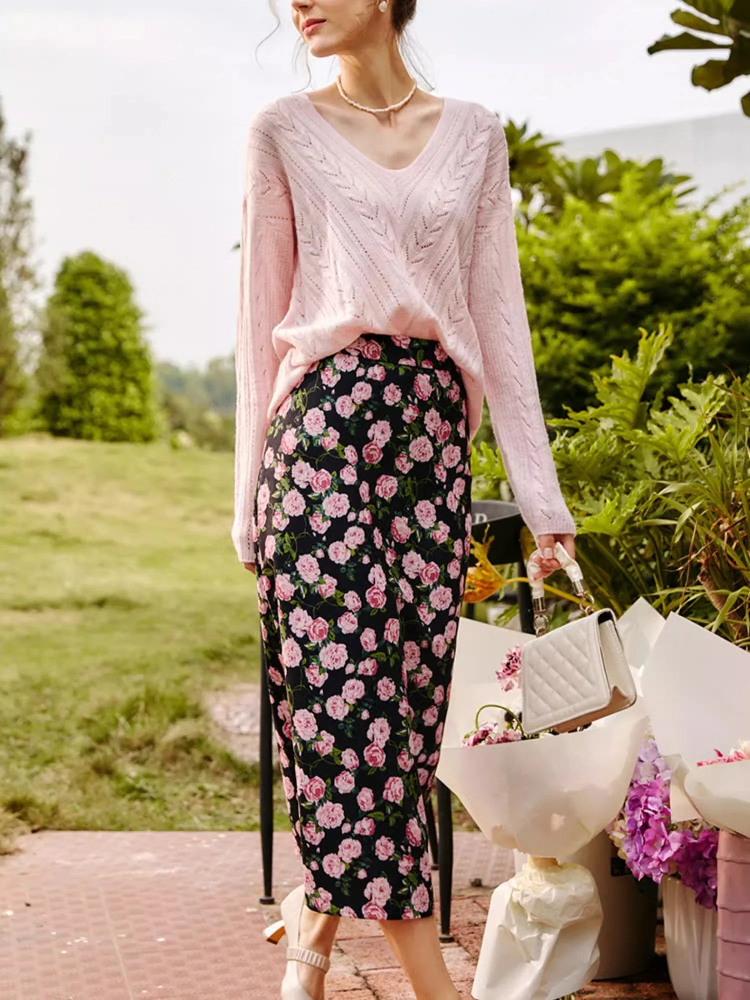 Midnight Rose Garden Skirt
