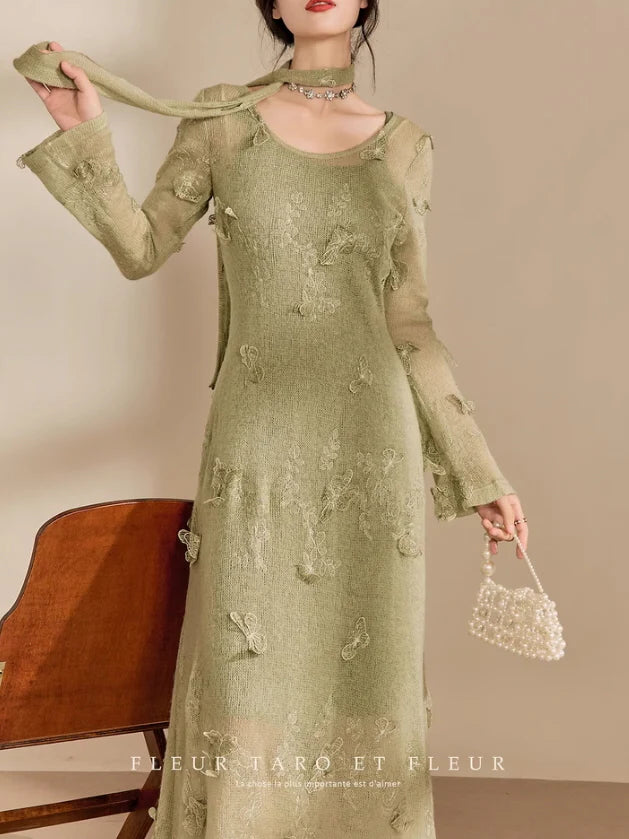 Butterfly Garden Sheer Knit Dress