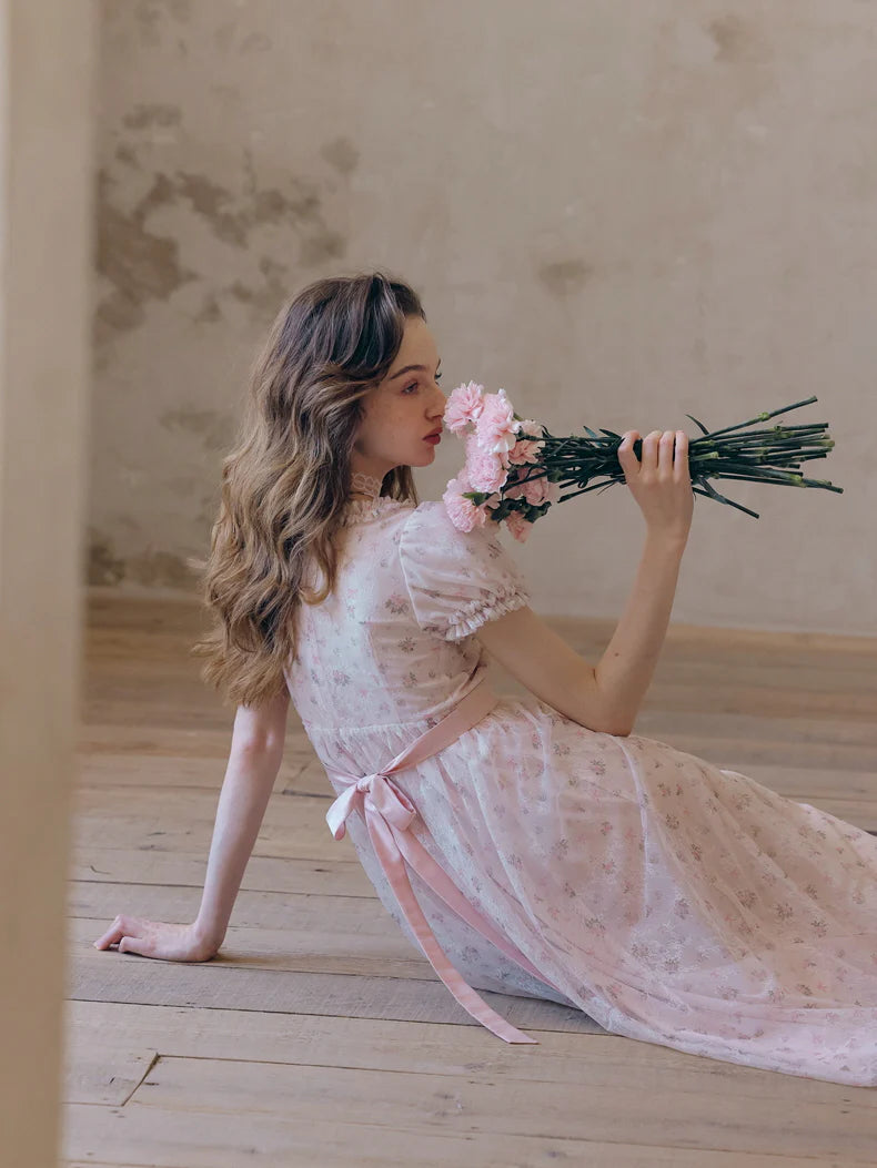 Blush Lace Blossom Dress