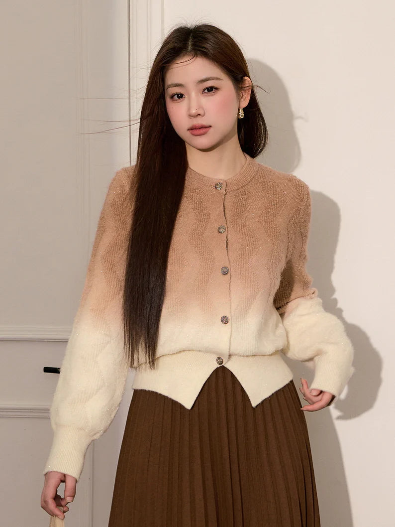Dreamy Gradient Textured Cardigan