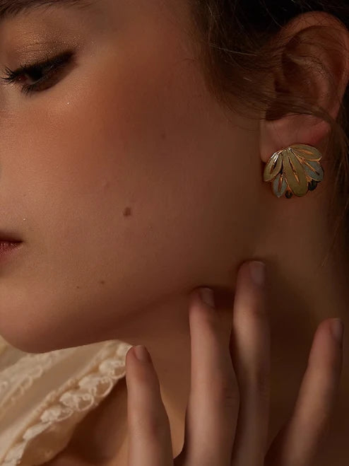 Vintage Leaf Stud Earrings