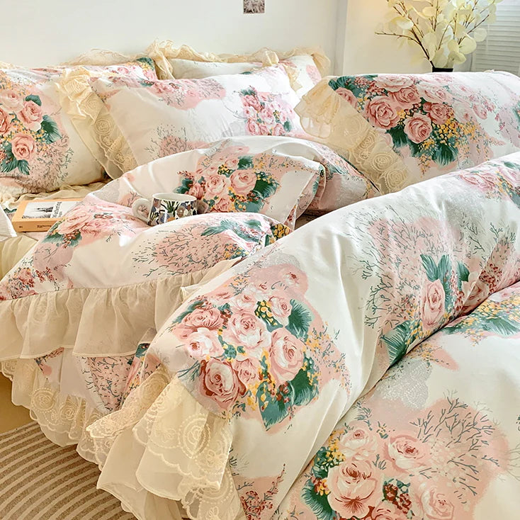 Cotton Floral Princess Bedding Set