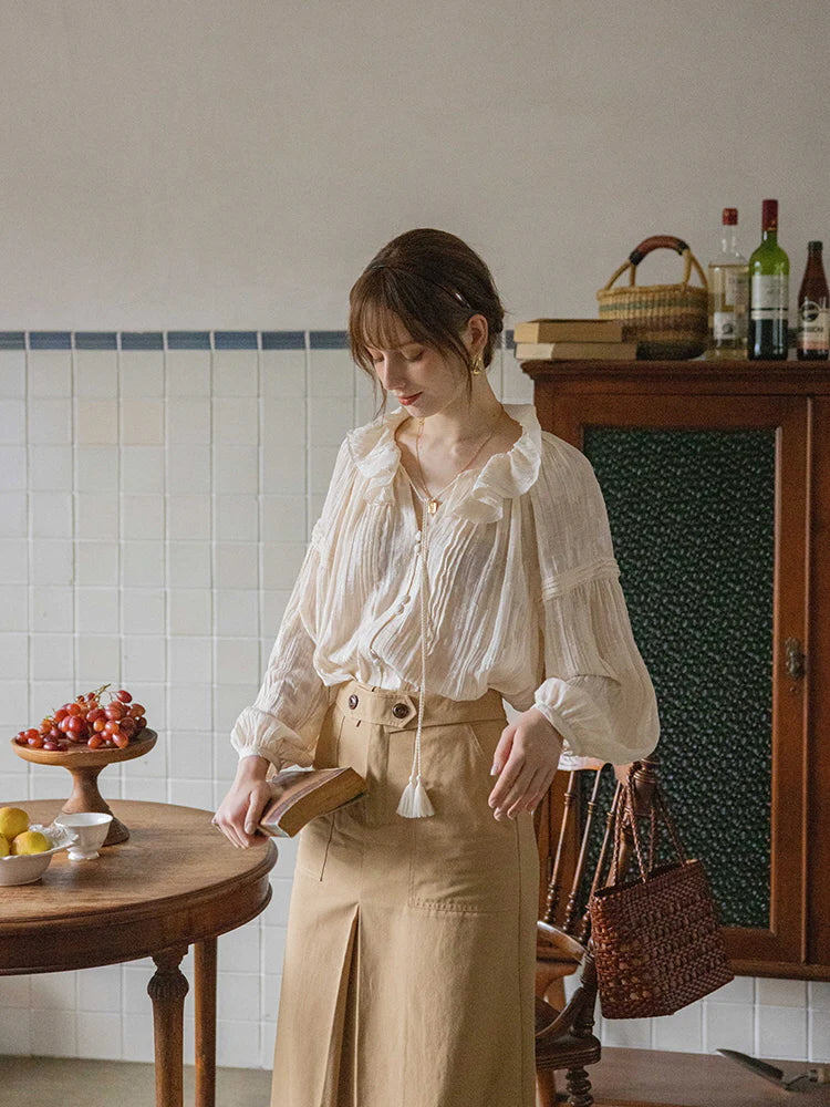 Lily's Cottage Charm Ivory Blouse