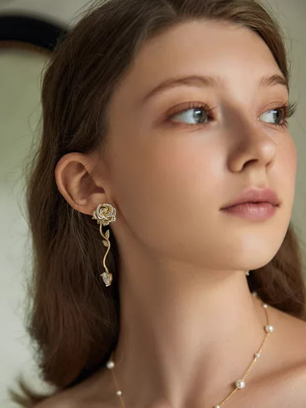 Rose Zircon Earrings