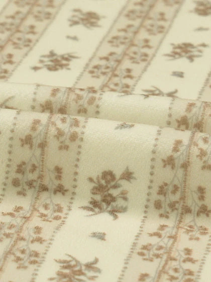 Brown Ribbon Lace Flannel Pajama Set